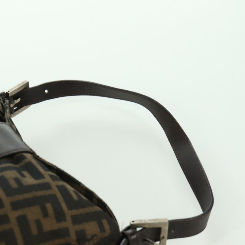 【日本直送】FENDI Zucca帆布Mamma Baguette單肩包 黑色棕色 正品 172779V-7