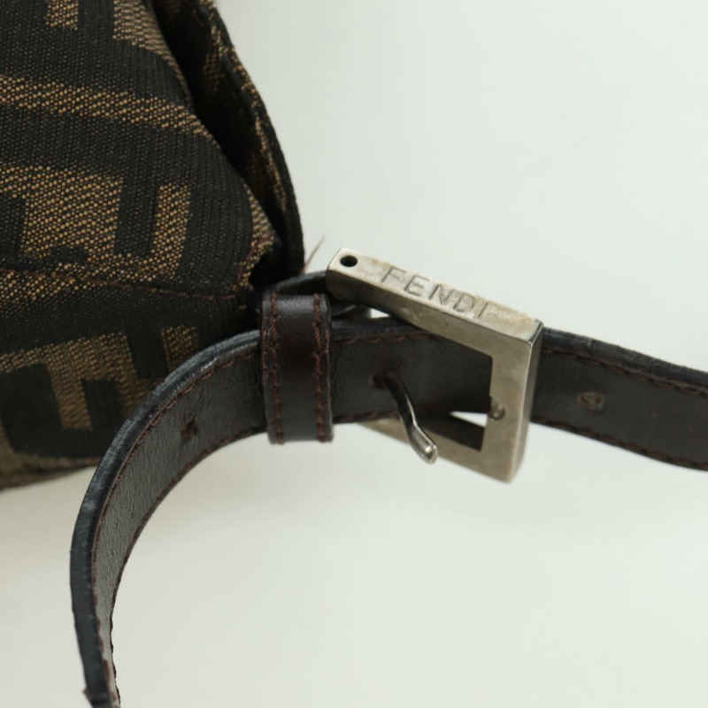 【日本直送】FENDI Zucca帆布Mamma Baguette單肩包 黑色棕色 正品 172779V-8