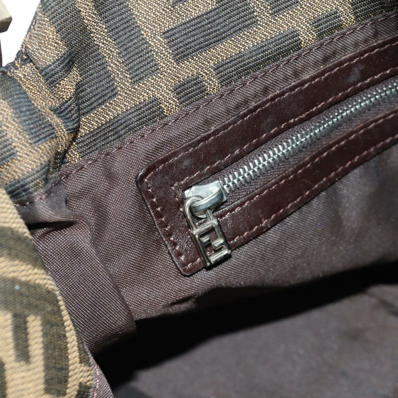【日本直送】FENDI Zucca帆布Mamma Baguette單肩包 黑色棕色 正品 172779V-20