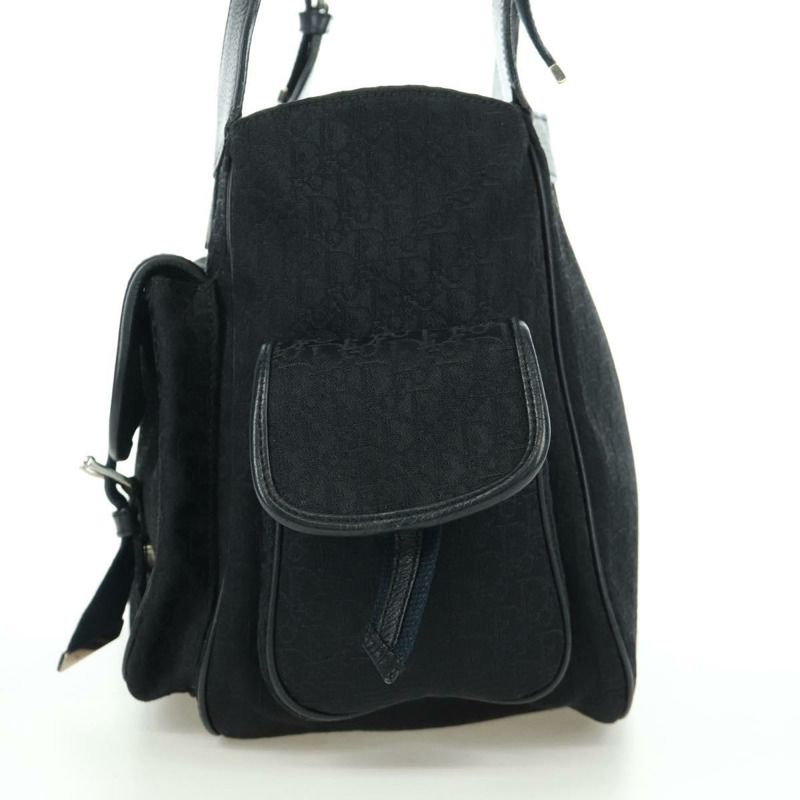 【日本直送】Christian Dior Trotter帆布街頭時尚手袋 黑色銀色 正品 172976SAV-3