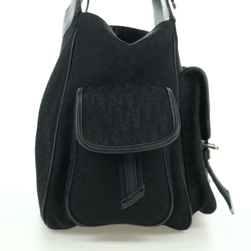 【日本直送】Christian Dior Trotter帆布街頭時尚手袋 黑色銀色 正品 172976SAV-4