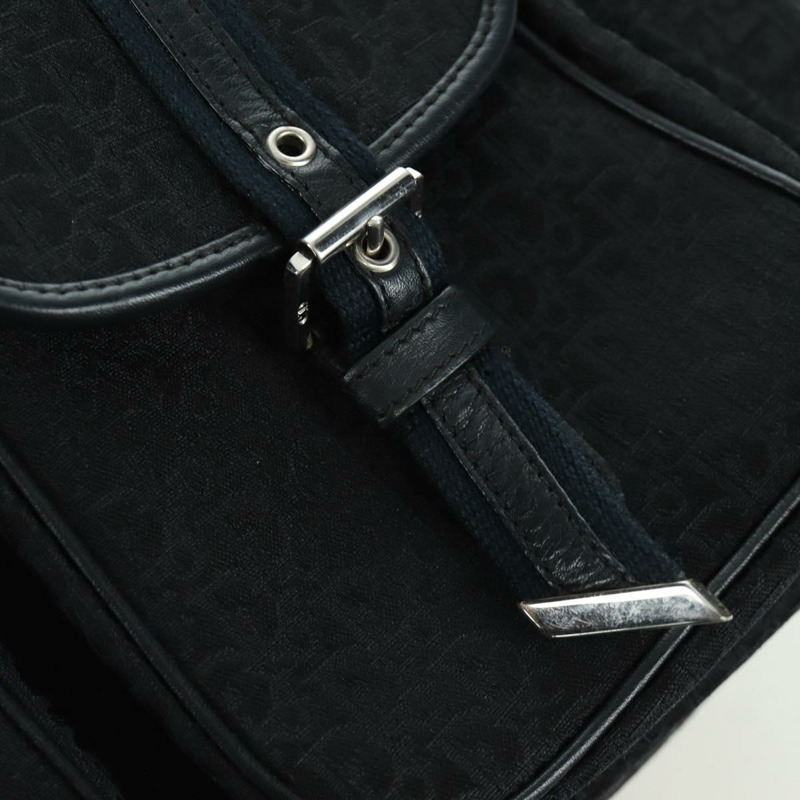 【日本直送】Christian Dior Trotter帆布街頭時尚手袋 黑色銀色 正品 172976SAV-16