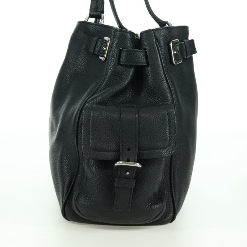 【日本直送】PRADA 托特包 皮革 黑色 銀色 正品 172907SAV-3