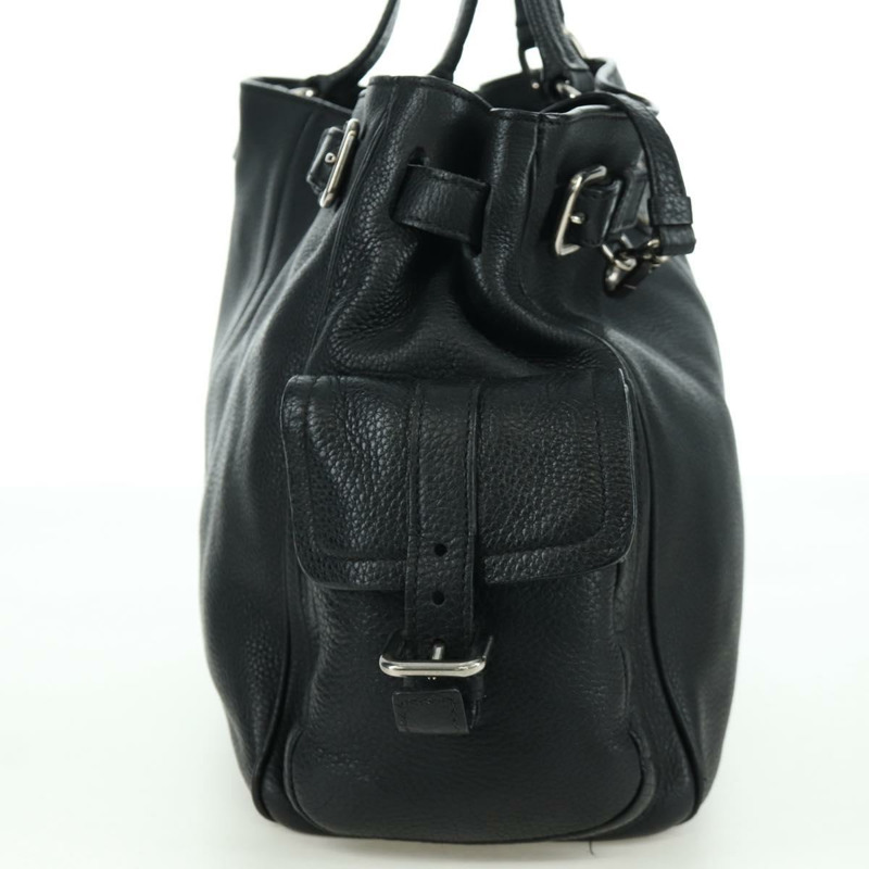 【日本直送】PRADA 托特包 皮革 黑色 銀色 正品 172907SAV-4