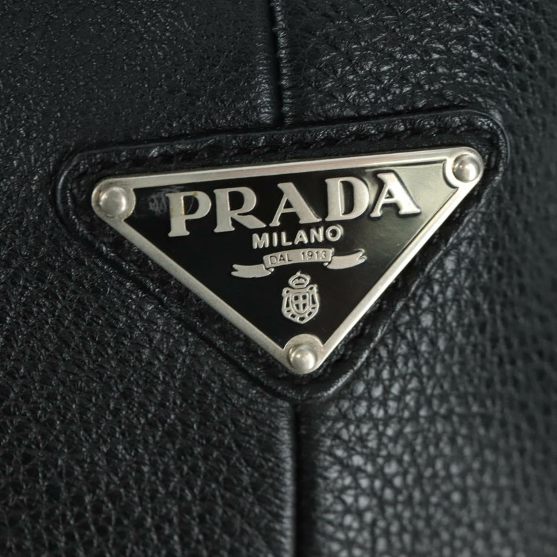 【日本直送】PRADA 托特包 皮革 黑色 銀色 正品 172907SAV-13