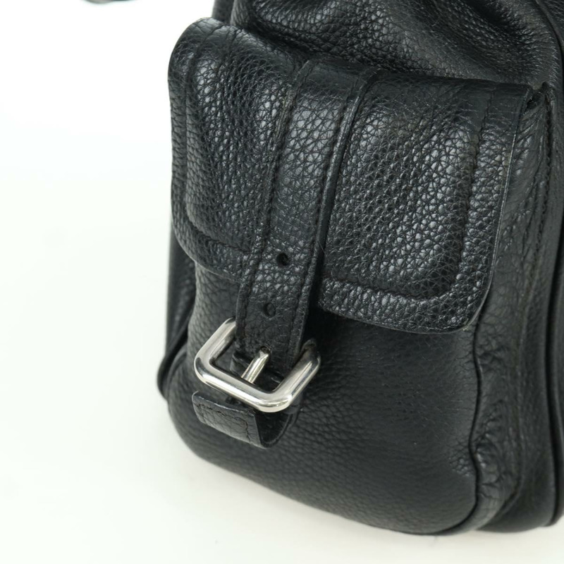 【日本直送】PRADA 托特包 皮革 黑色 銀色 正品 172907SAV-17