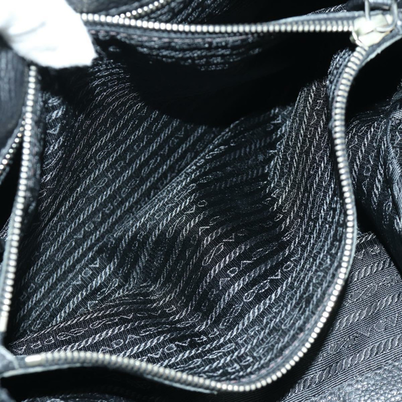 【日本直送】PRADA 托特包 皮革 黑色 銀色 正品 172907SAV-25