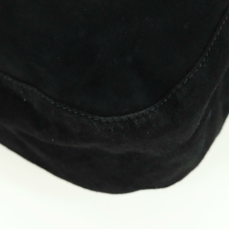 【日本直送】FENDI Mamma Baguette 肩背包 麂皮 黑色 金色 正品 172703A-11