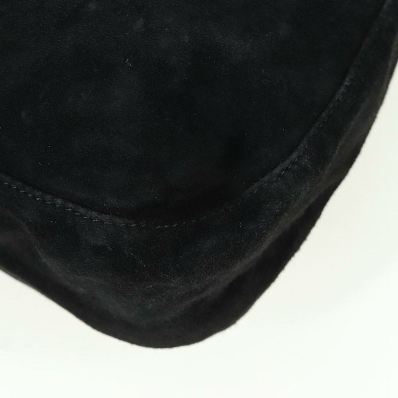 【日本直送】FENDI Mamma Baguette 肩背包 麂皮 黑色 金色 正品 172703A-14