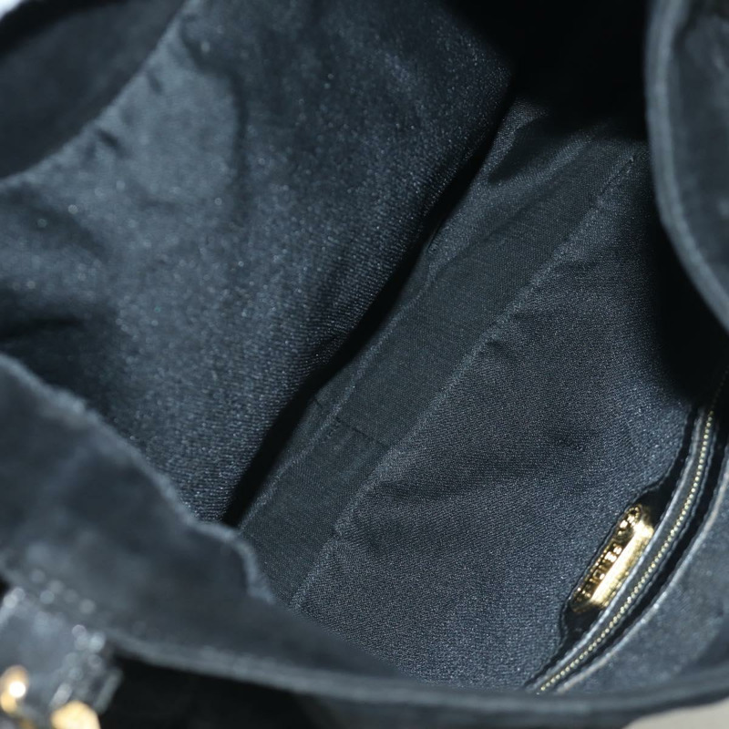 【日本直送】FENDI Mamma Baguette 肩背包 麂皮 黑色 金色 正品 172703A-18