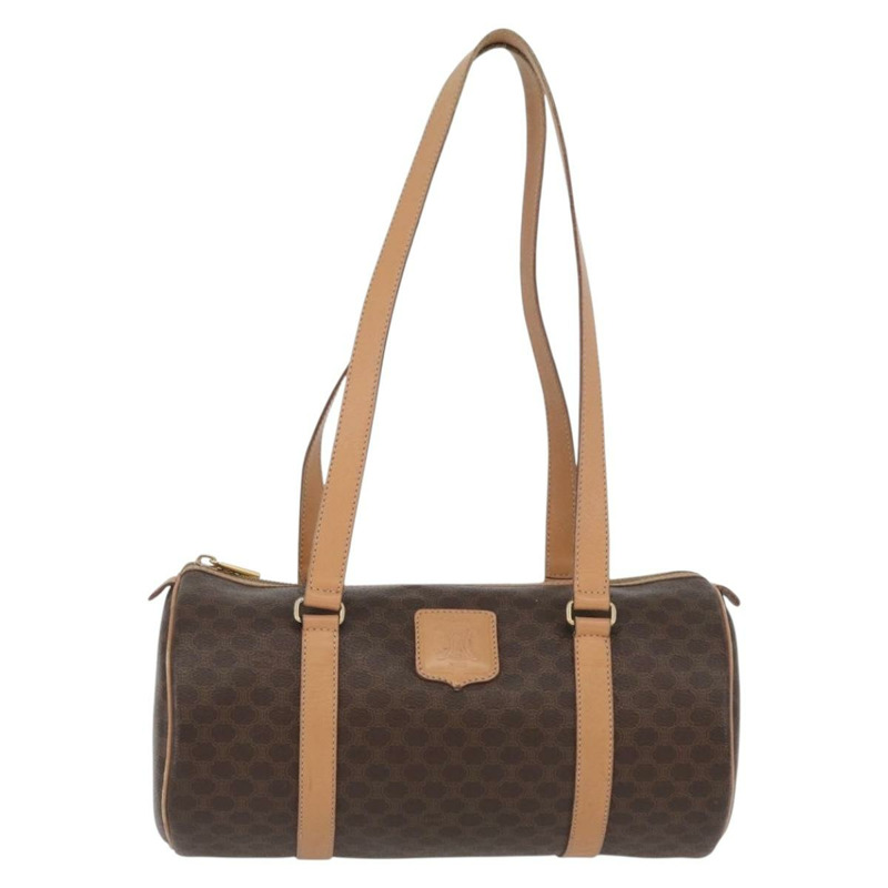 【日本直送】CELINE Macadam帆布手提包 PVC皮革 棕色 金色 正品 171455V-1