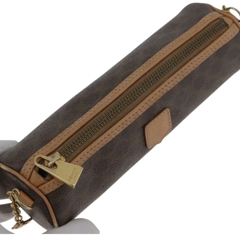 【日本直送】CELINE Macadam帆布手提包 PVC皮革 棕色 金色 正品 171455V-23