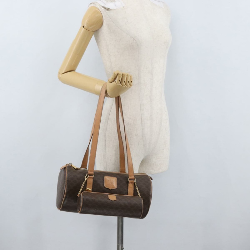 【日本直送】CELINE Macadam帆布手提包 PVC皮革 棕色 金色 正品 171455V-27
