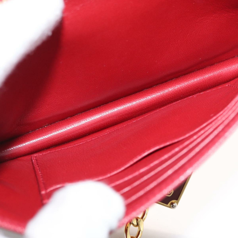 【日本直送】PRADA 鏈條皮夾單肩包 Safiano 皮革 紅色 金色 正品 168305M-18