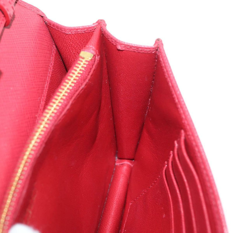 【日本直送】PRADA 鏈條皮夾單肩包 Safiano 皮革 紅色 金色 正品 168305M-19