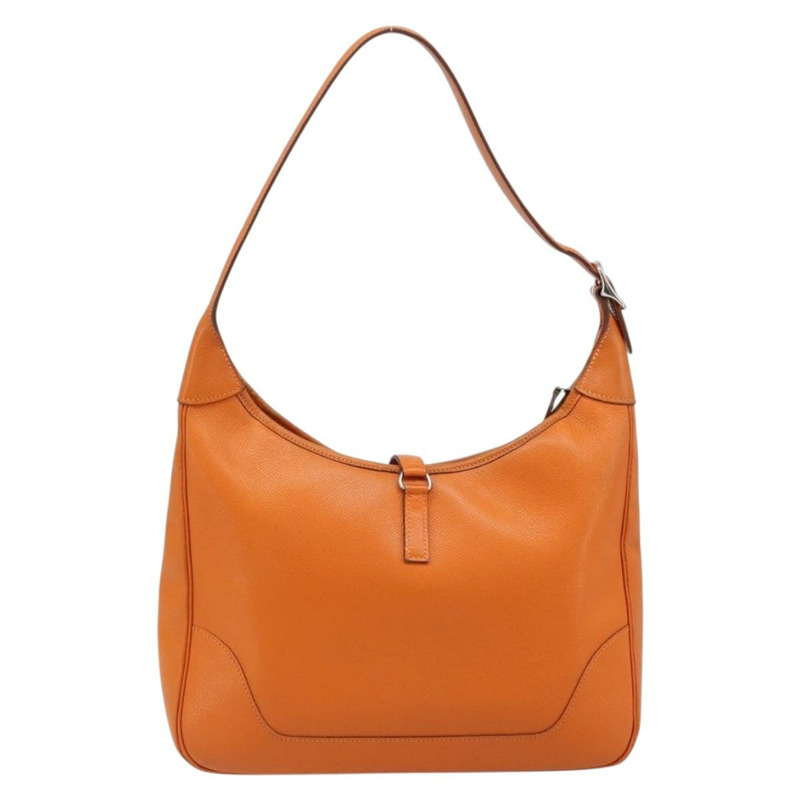 【日本直送】愛馬仕 Trim 31 肩背包 皮革 橙色 銀色 正品 168319V-2