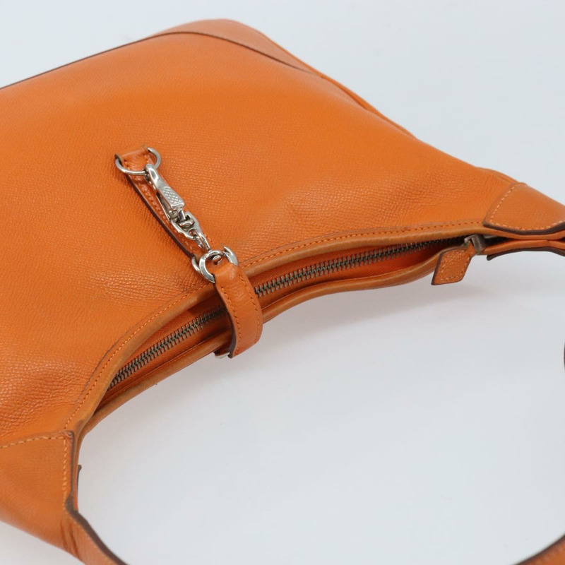 【日本直送】愛馬仕 Trim 31 肩背包 皮革 橙色 銀色 正品 168319V-5