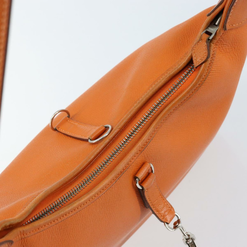 【日本直送】愛馬仕 Trim 31 肩背包 皮革 橙色 銀色 正品 168319V-16