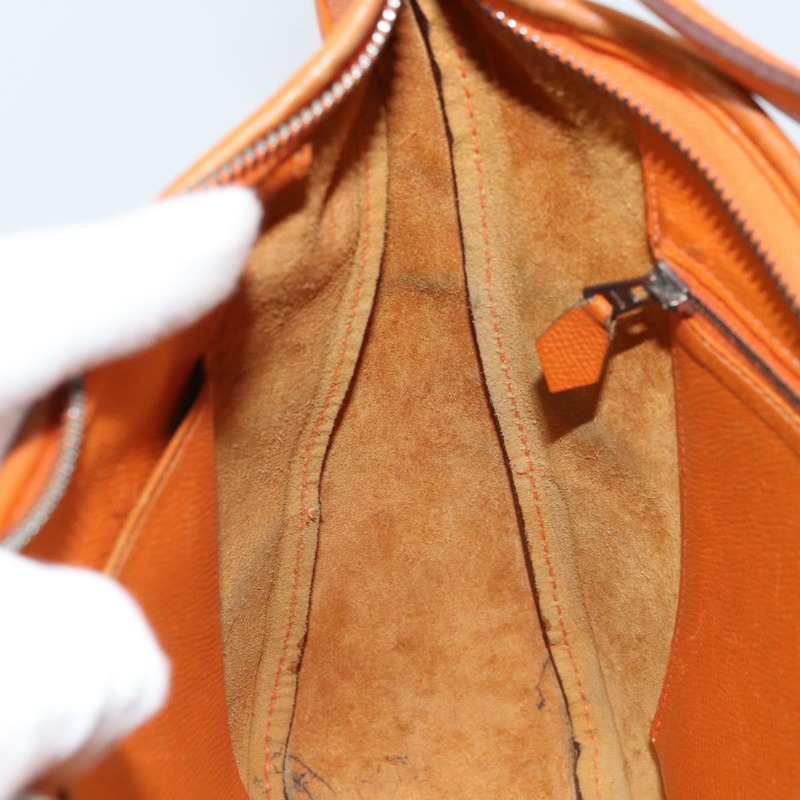 【日本直送】愛馬仕 Trim 31 肩背包 皮革 橙色 銀色 正品 168319V-19