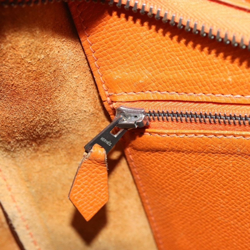【日本直送】愛馬仕 Trim 31 肩背包 皮革 橙色 銀色 正品 168319V-20