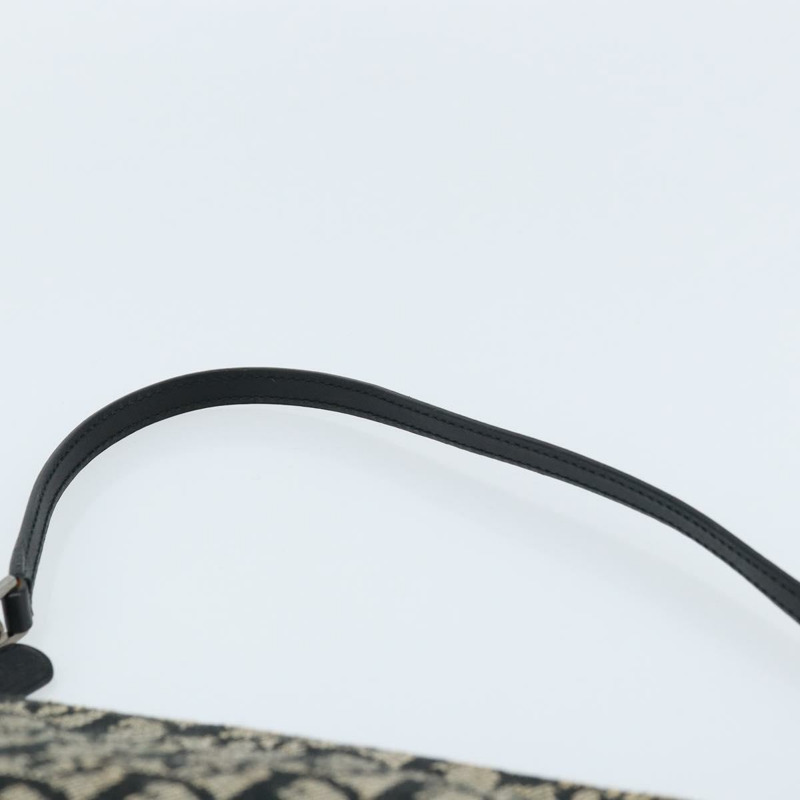 【日本直送】Christian Dior Trotter帆布馬鞍配件包 黑色銀色 Auth ARZ354V-7