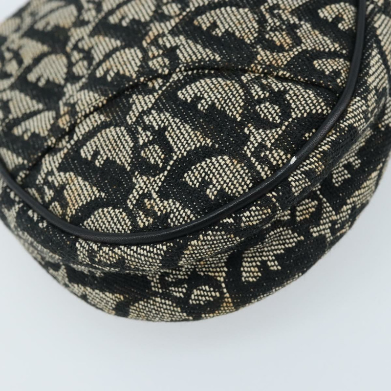 【日本直送】Christian Dior Trotter帆布馬鞍配件包 黑色銀色 Auth ARZ354V-10