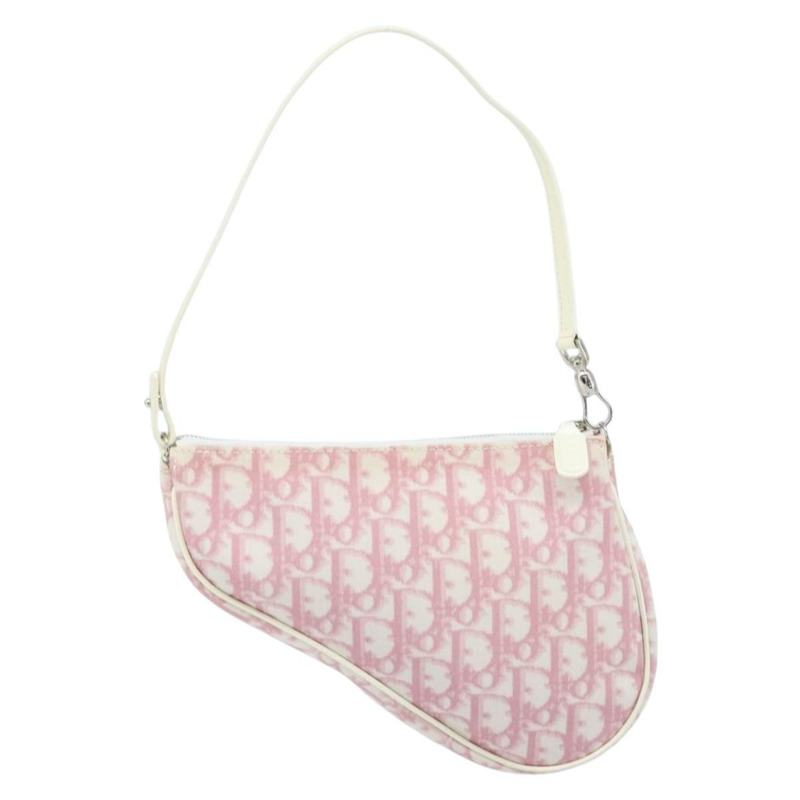 【日本直送】Christian Dior Trotter帆布馬鞍包 PVC 粉紅銀色 正品 ki6567SAV-2