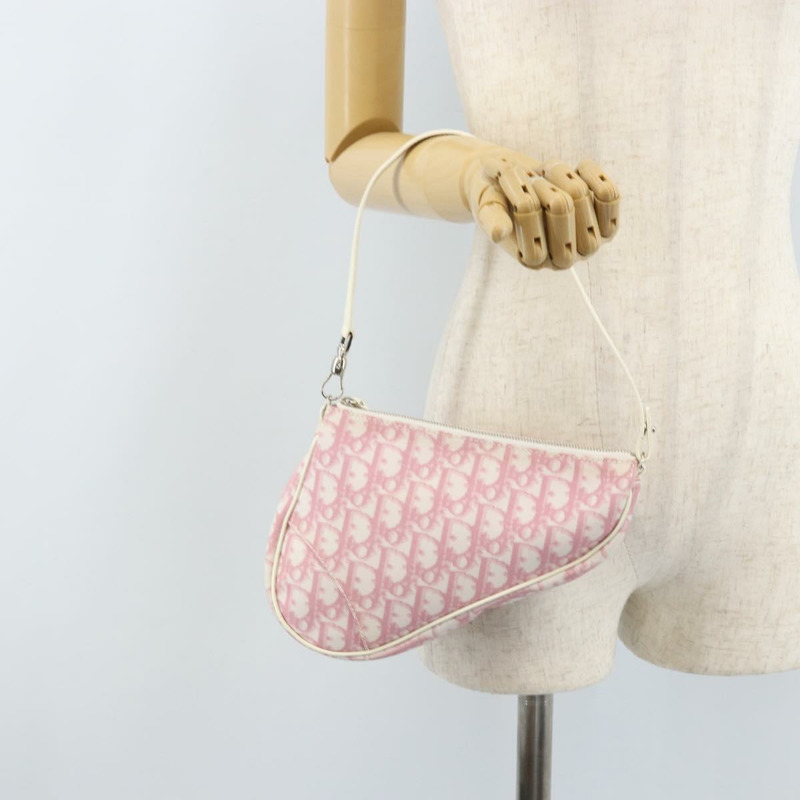 【日本直送】Christian Dior Trotter帆布馬鞍包 PVC 粉紅銀色 正品 ki6567SAV-21