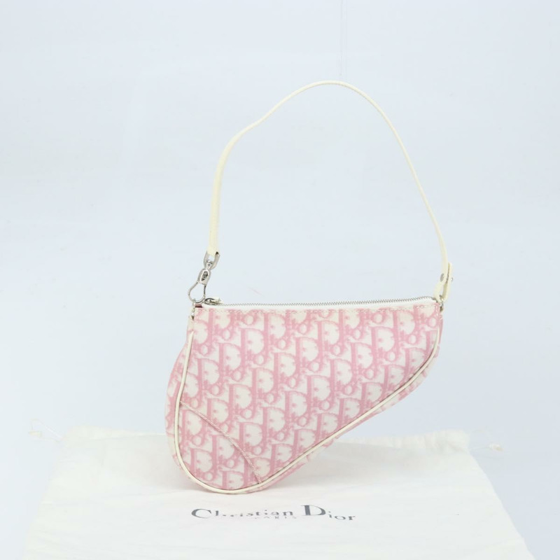 【日本直送】Christian Dior Trotter帆布馬鞍包 PVC 粉紅銀色 正品 ki6567SAV-22