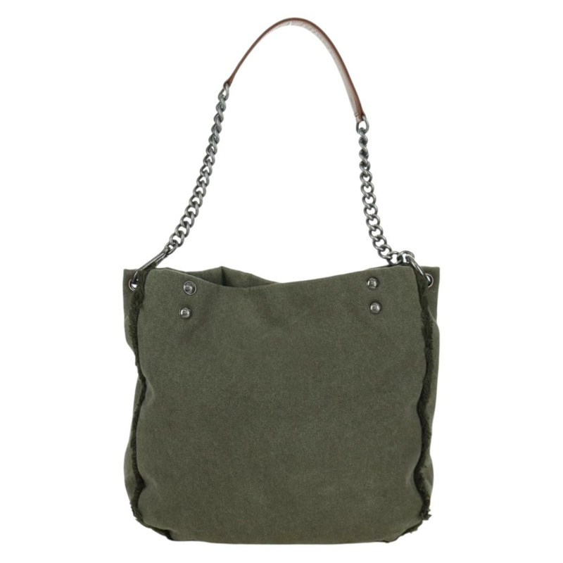 【日本直送】香奈兒哈瓦那鏈條單背包帆布卡其色 CC 正品 168321SAM-2