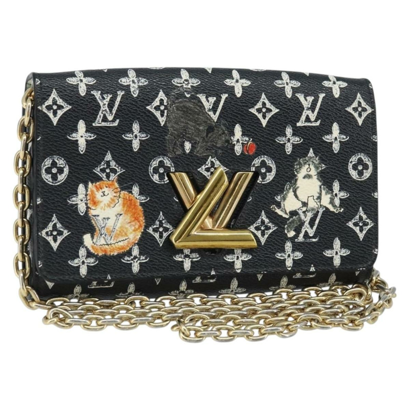 【日本直送】路易威登 Catgram Portefeuille Twist 鏈條包 黑色 M63888 LV 正品 173312SM-0