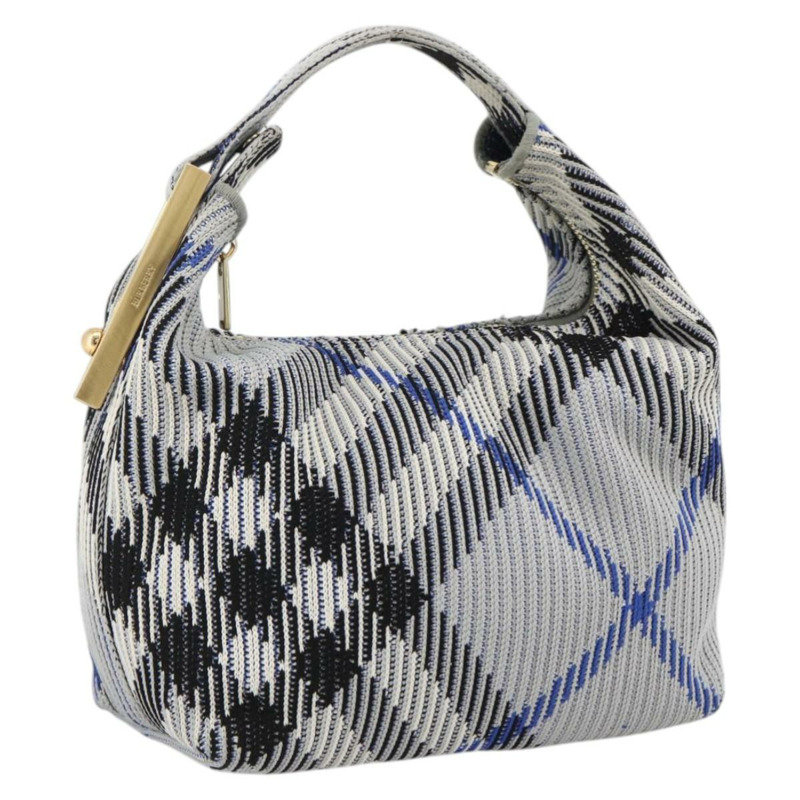 【日本直送】BURBERRY Nova 格紋帆布手提包 淺藍色 金色 正品 LNZ422SAM-0