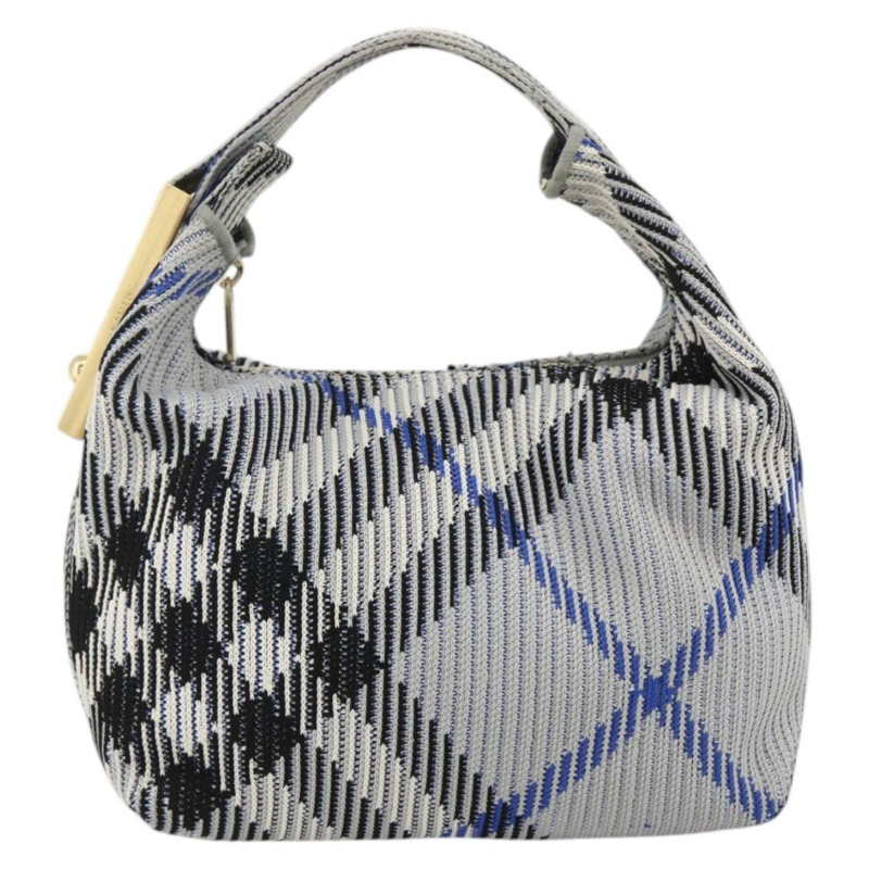 【日本直送】BURBERRY Nova 格紋帆布手提包 淺藍色 金色 正品 LNZ422SAM-1