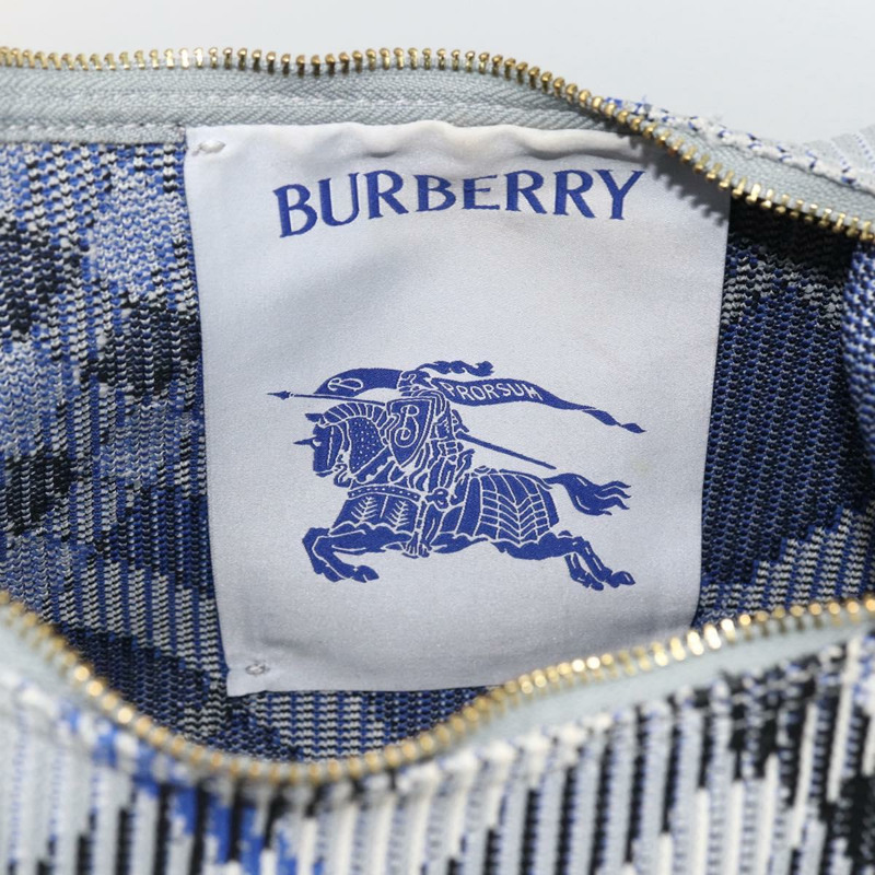 【日本直送】BURBERRY Nova 格紋帆布手提包 淺藍色 金色 正品 LNZ422SAM-16