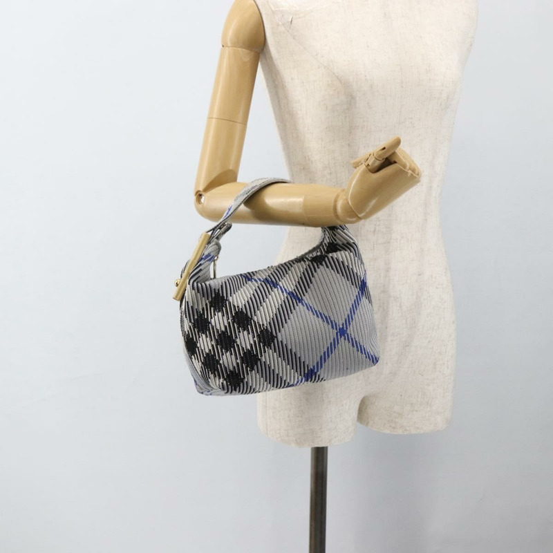 【日本直送】BURBERRY Nova 格紋帆布手提包 淺藍色 金色 正品 LNZ422SAM-21