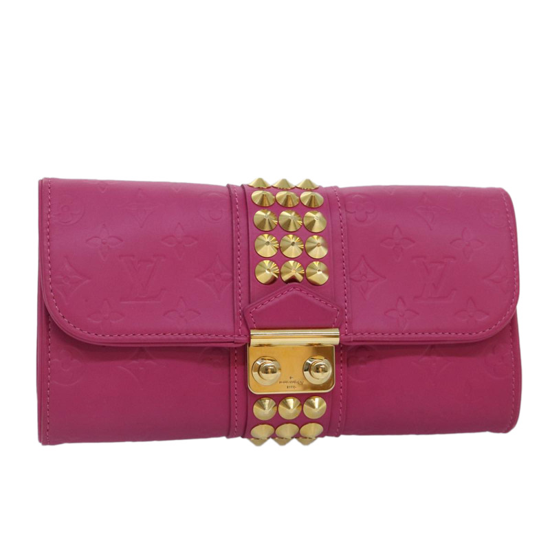 【日本直送】路易威登 Monogram Pochette Courtney 手袋，壓花皮革，粉紅色，正品 yk14516SAV-0