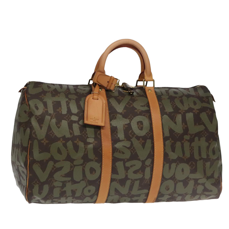 【日本直送】路易威登 Monogram Graffiti Keepall 50 波士頓包 卡其色 M92196 正品 90286SAV-0