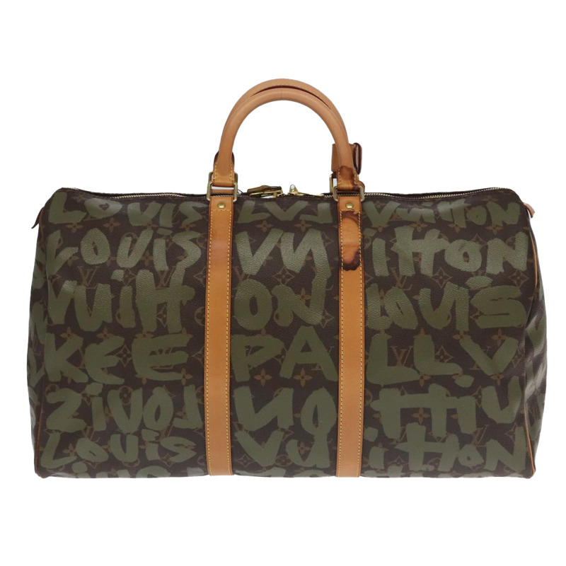 【日本直送】路易威登 Monogram Graffiti Keepall 50 波士頓包 卡其色 M92196 正品 90286SAV-1
