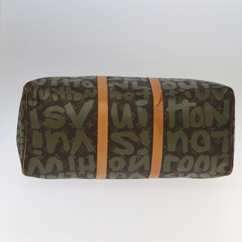 【日本直送】路易威登 Monogram Graffiti Keepall 50 波士頓包 卡其色 M92196 正品 90286SAV-5