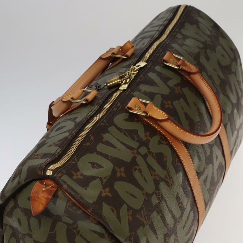 【日本直送】路易威登 Monogram Graffiti Keepall 50 波士頓包 卡其色 M92196 正品 90286SAV-6