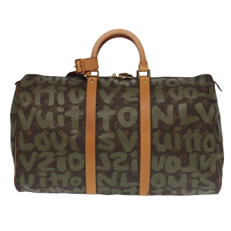【日本直送】路易威登 Monogram Graffiti Keepall 50 波士頓包 卡其色 M92196 正品 90286SAV-12