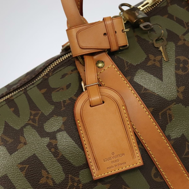 【日本直送】路易威登 Monogram Graffiti Keepall 50 波士頓包 卡其色 M92196 正品 90286SAV-18