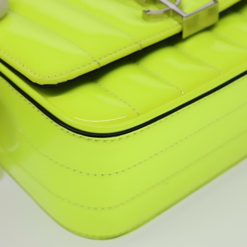 【日本直送】SAINT LAURENT 鏈條 Vicky 小號包 琺瑯黃銀色 538439 正品 101382SAM-14