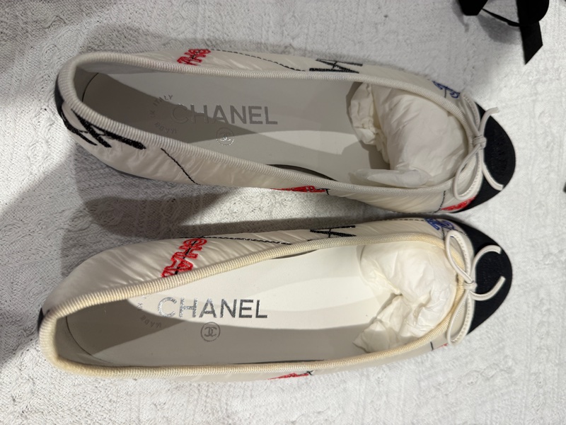 chanel 香奈兒芭蕾舞鞋 娃娃鞋 泛黃但全新 39號-4