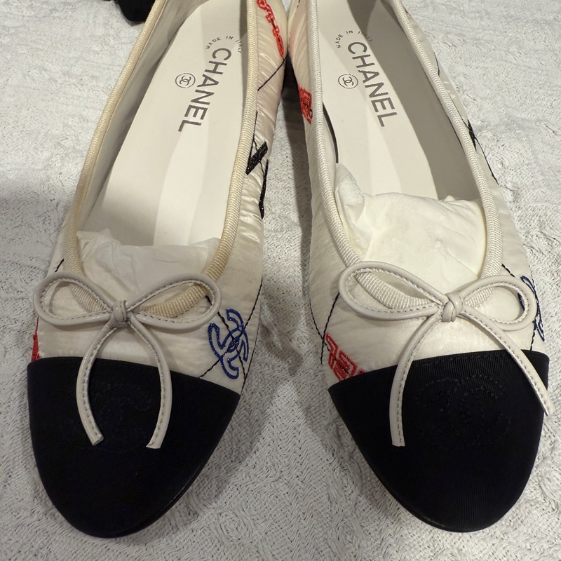 chanel 香奈兒芭蕾舞鞋 娃娃鞋 泛黃但全新 39號-5