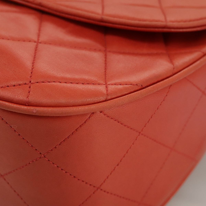 【日本直送】香奈兒 (CHANEL) 絎縫鏈條單肩包，羊皮材質，橙色金色雙C標誌，正品編號 107881SAV-15