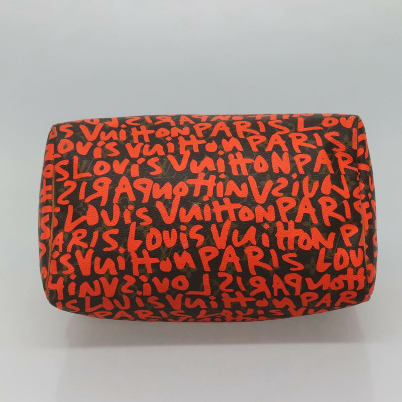 【日本直送】路易威登 Monogram Graffiti Speedy 30 手提包 橙色 M93705 LV Auth 113708M-4