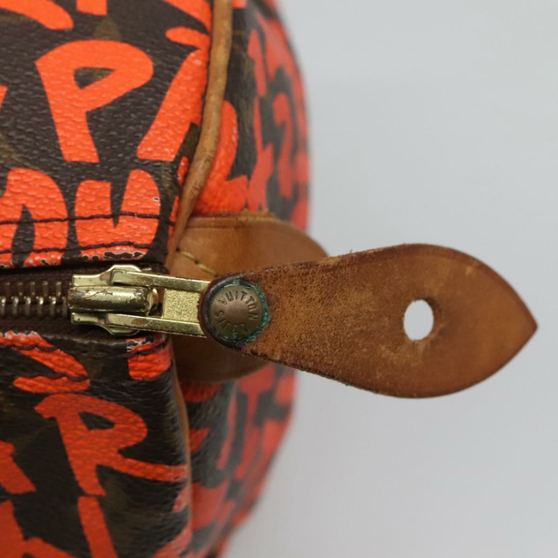 【日本直送】路易威登 Monogram Graffiti Speedy 30 手提包 橙色 M93705 LV Auth 113708M-8