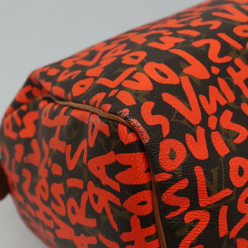 【日本直送】路易威登 Monogram Graffiti Speedy 30 手提包 橙色 M93705 LV Auth 113708M-14