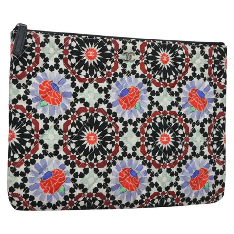 香奈兒棉白色手拿包 CC Auth 113828V